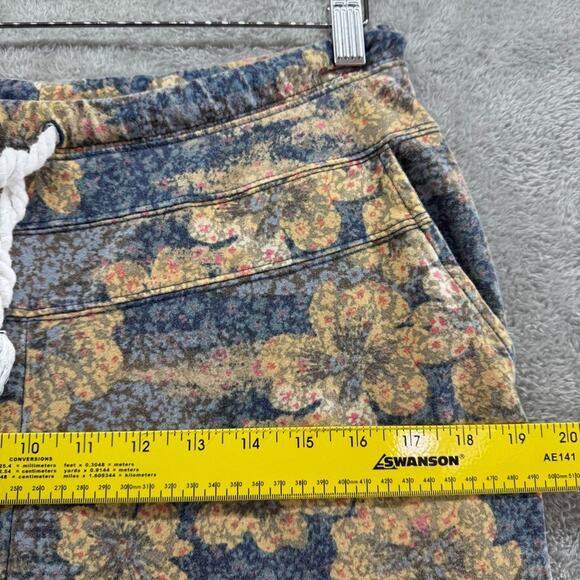 Saturday Sunday Pants Womens S Orange Blue Floral Hig Rise PullOn Jogger Pockets - Picture 13 of 15
